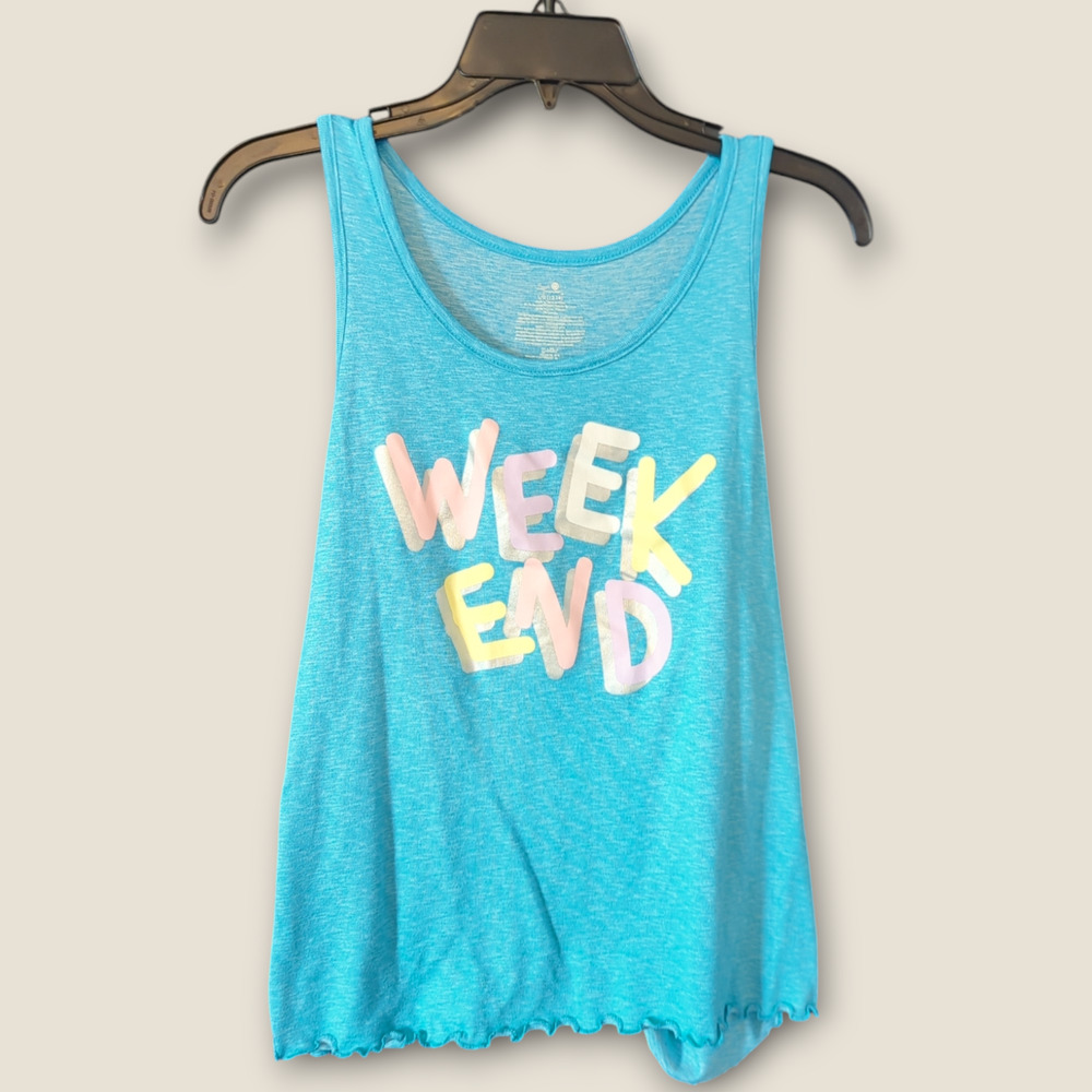 SECRET TREASURES Teal Blue WEEKEND Sleep Pajama Tank Top Large